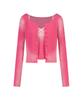 Youeve Color Washed Cardigan Set Pink