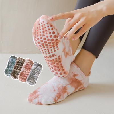 Yoga Sokken Dames Katoen Tie-dye Siliconen Antislip Pilates Grip Lage Enkel Sokken