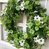 Simulation wreath door decoration large clover Milan wreath American St. Patrick's Day pendant door knocker