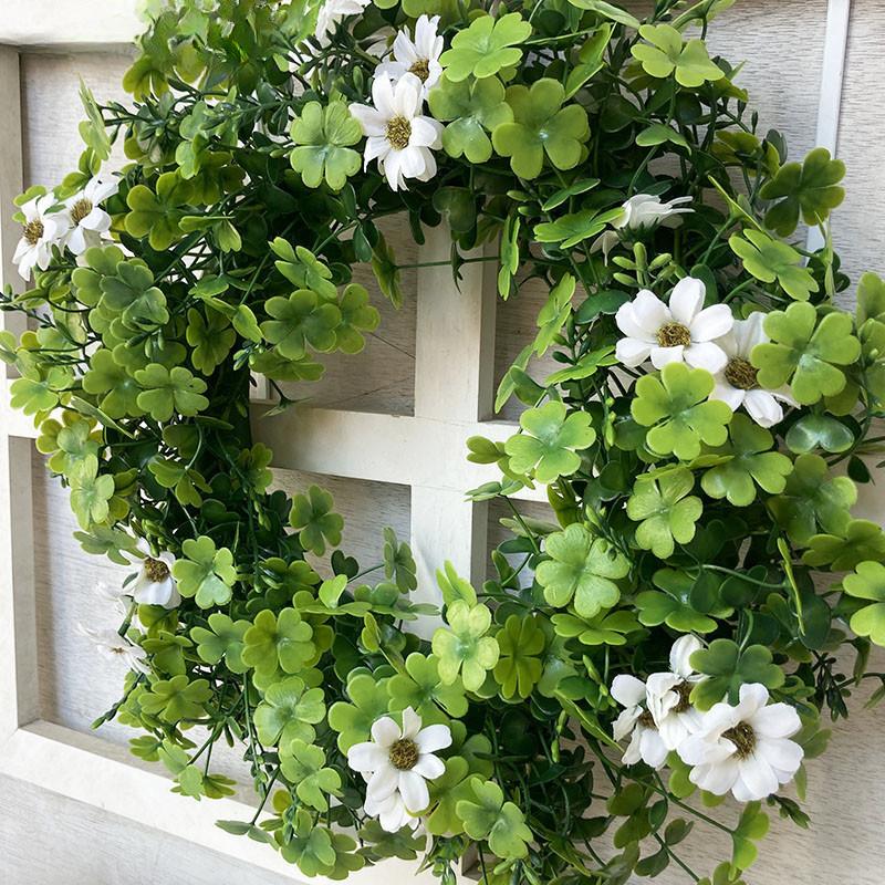 Simulation wreath door decoration large clover Milan wreath American St. Patrick's Day pendant door knocker