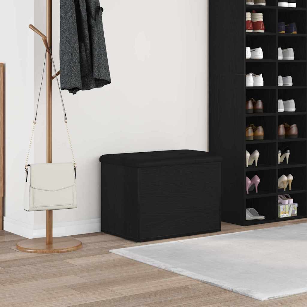 Storage Bench in Black Oak Look 62 x 42 x 45 cm
