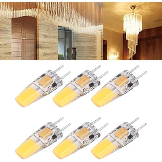 GY6.35 Led Bulb 5W, AC DC 12V Dimmable for Pendant Light,Desk Light,Landscape Lighting, 2700K Warm White, 6 Pack