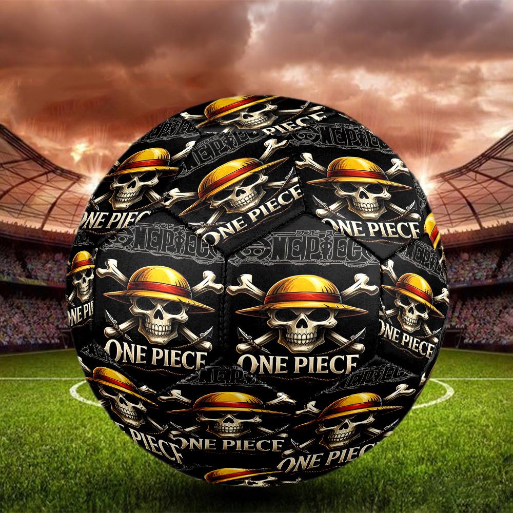 One Piece Print Size 5 Soccer Ball, Standard Match Football for Sports Game and Team Practice, Ideal Gift for Soccer Fans