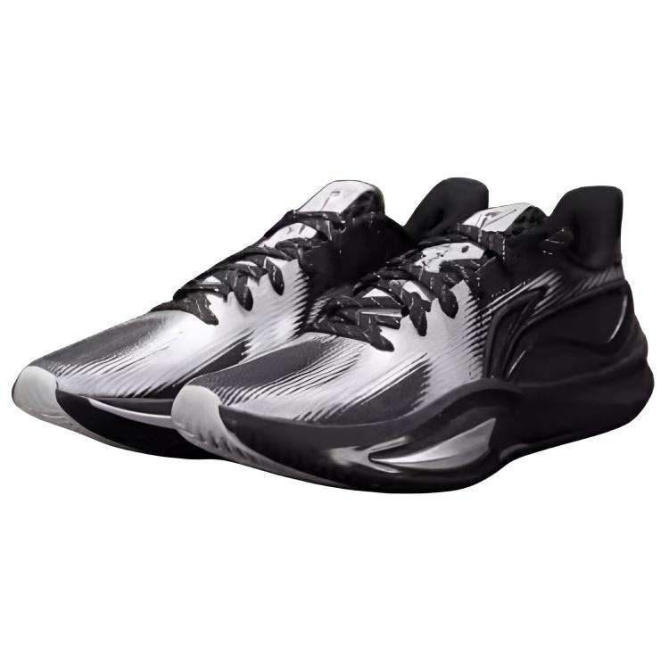 Li Ning Speed 3 Low-Top Basketballschuhe Herren Schwarz Weiß ABAW007-8