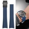 20mm High Quality Curved Fluororubber Strap For Tudor Biwan 39 Dial Black Bay 1958 M79030 Fluororubber Fold Over Clasp Strap