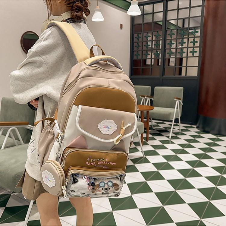Large Capacity Backpack, Sweet and Cute Fashion Backpack, Macaron Color, Small Fresh Backpack.