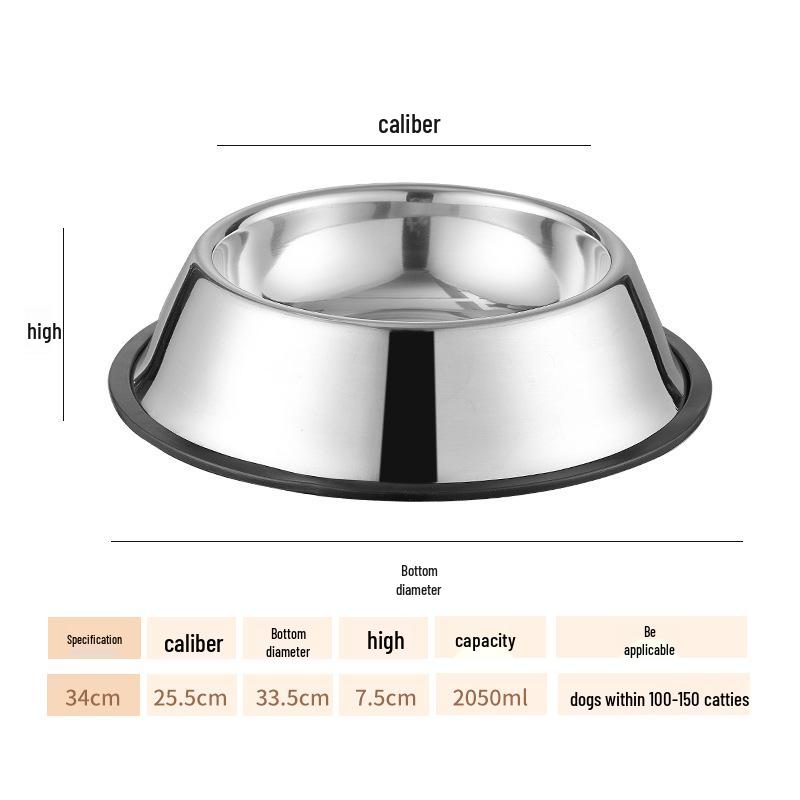Non-Slip Stainless Steel Pet Food Bowl for Cats & Small Dogs - Thick, Drop-Resistant Design