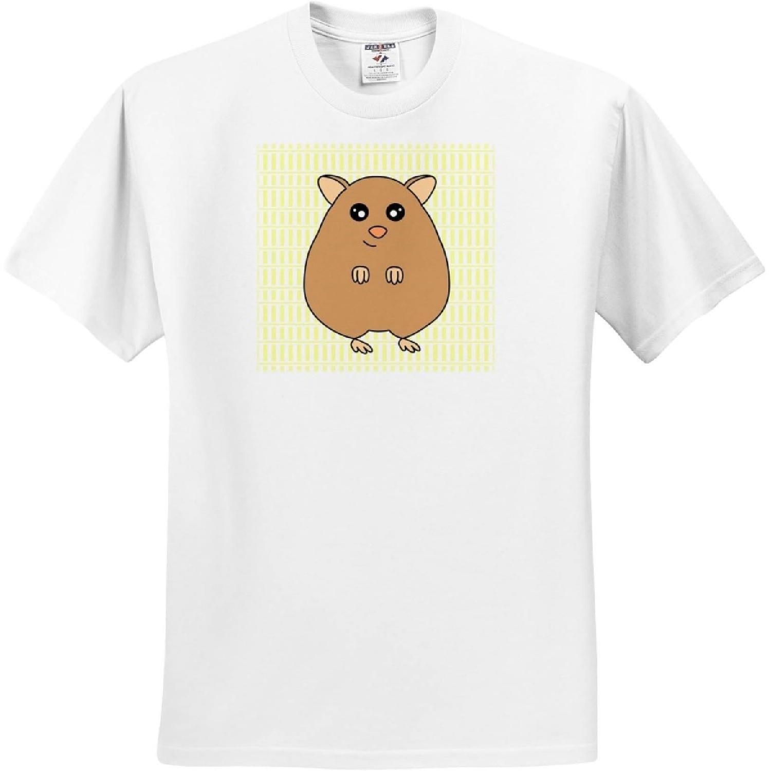 3dRose, Cute Brown Hamster, T-Shirt XXXXXL белый