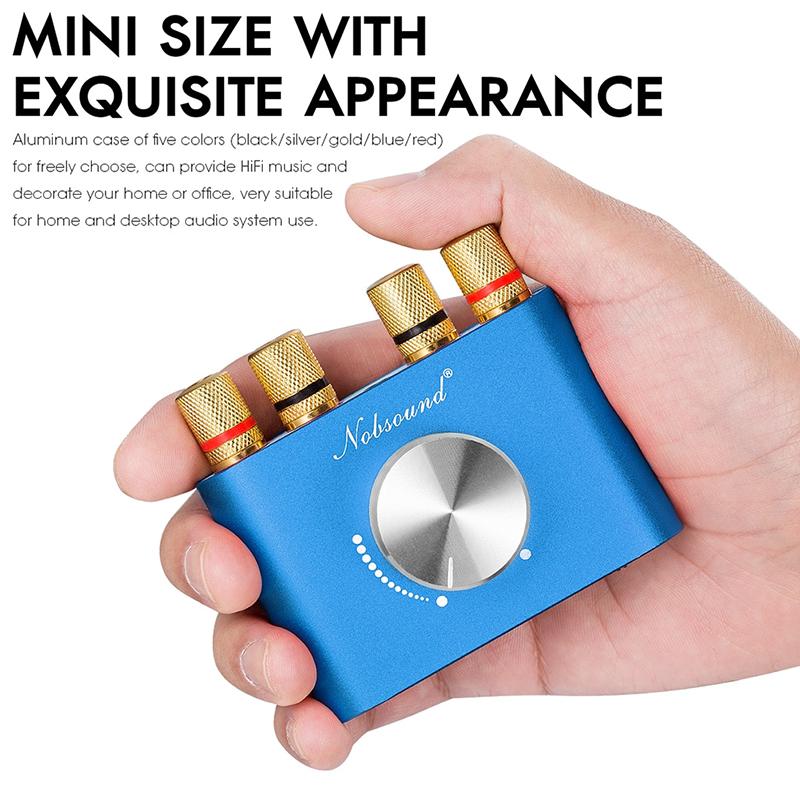 Nobsound Mini Bluetooth 5.0 Hifi Tpa3116 Digital Amplifier Stereo Audio 2.0 Channel Sound Amplifiers 40W Power Amp