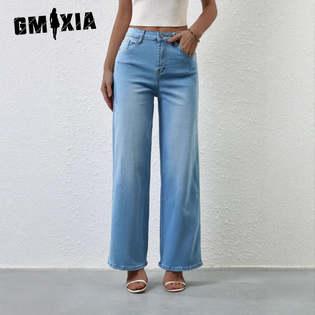 GMXIA Dámské módní ležérní jednobarevné kalhoty s vysokým pasem a capris