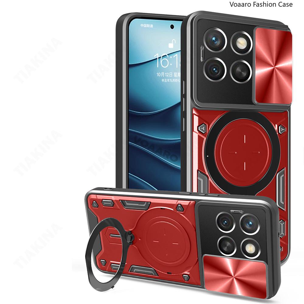 Slide Lens Armor Funda for Honor X6C 4G Case for Honor X8C X6B X8B 200 Smart Play 60 Plus Case Magnetic Ring Stand Holder Cover