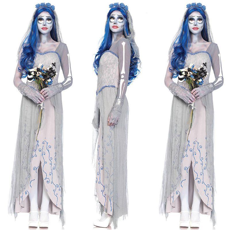 Ladies Halloween Horror Zombie Corpse Bride Dead Scary Fancy Dress Costume
