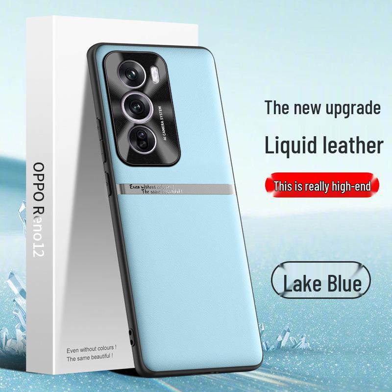 Liquid Leather Anti-Fall Case for Oppo Reno12 Mobile Phone