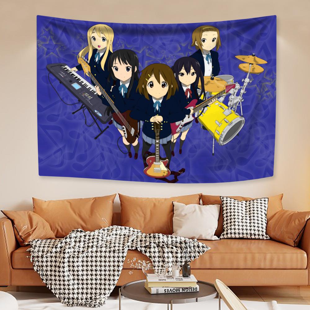 Japanese Anime Wall Hanging Tapestry Kawaii New K-ON! Cartoon Home Decoration Aesthetics Bedroom Dormitory Background