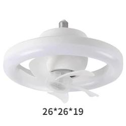 

360 Degree Rotation Light Bulb Fan Mini Screw in Socket Fan Light with Remote Control E27/E26 Ceiling Fan with Light Dimmable E27