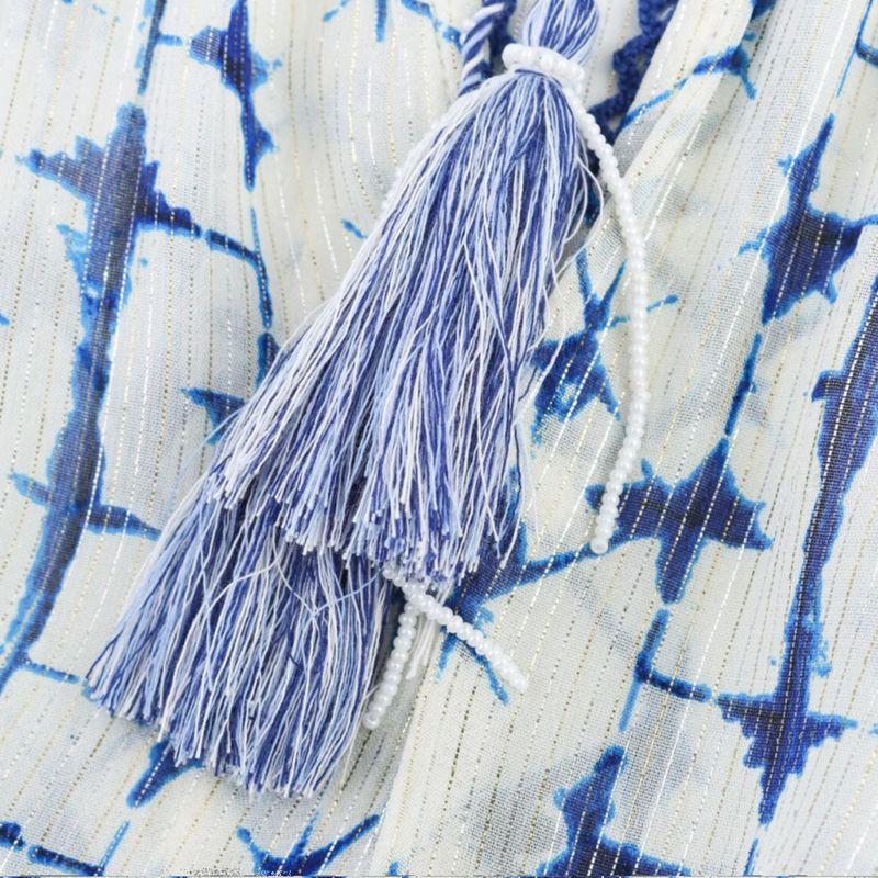 Kaslead New Arrival Women's Fashion Style Metal Color Line Print Round Neck Vertical Blouse 1821024 080