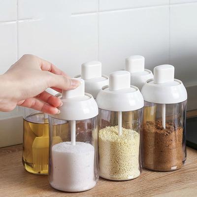Japan Spice Jar Plastikowe Butelki Na Przyprawy z Łyżką Kuchnia Przyprawy Sól Olej Miód Pojemnik Home