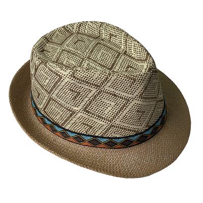 Straw Top Hat, Men'S Retro Sun Hat, Spring And Summer Jazz Hat, Middle-Aged And Elderly Top Hat, Ethnic Style Men'S Straw Hat