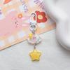 5Pcs Keychain Soft Expression Cloud Glitter Star Charm Key Chain Pendant with Alloy Buckle Schoolbag Decoration