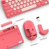 Silents Clicks Wireless Keyboards Mouse Set Round Retro Keycaps 2.4G Connectivitys Portable For Desktop Office Travel Use