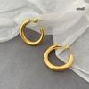2024 European & American Minimalist Gold-Tone C-Shaped Hoop Earrings for Women