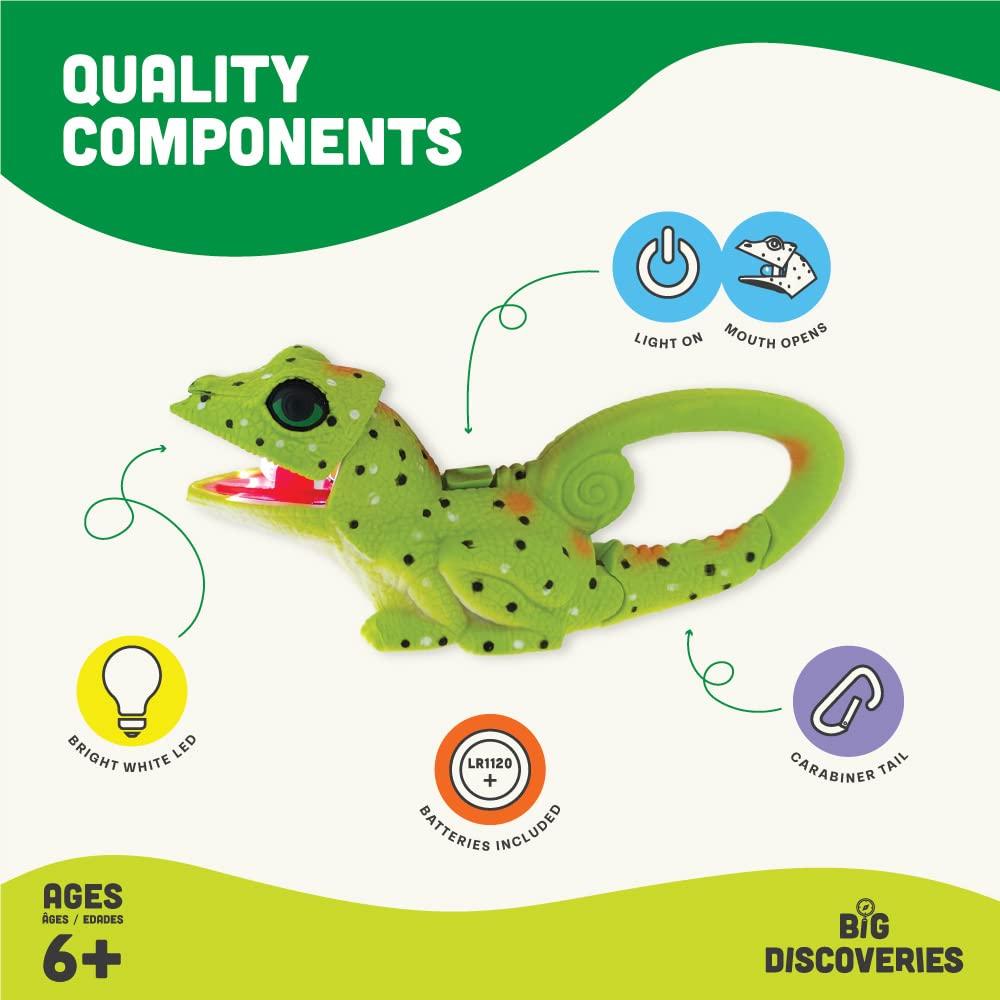 Sun Company LifeLite Animal Carabiner Flashlight Small Animal Keychain Flashlight One Size Green Lizard for and Camping Kids, Nursing,