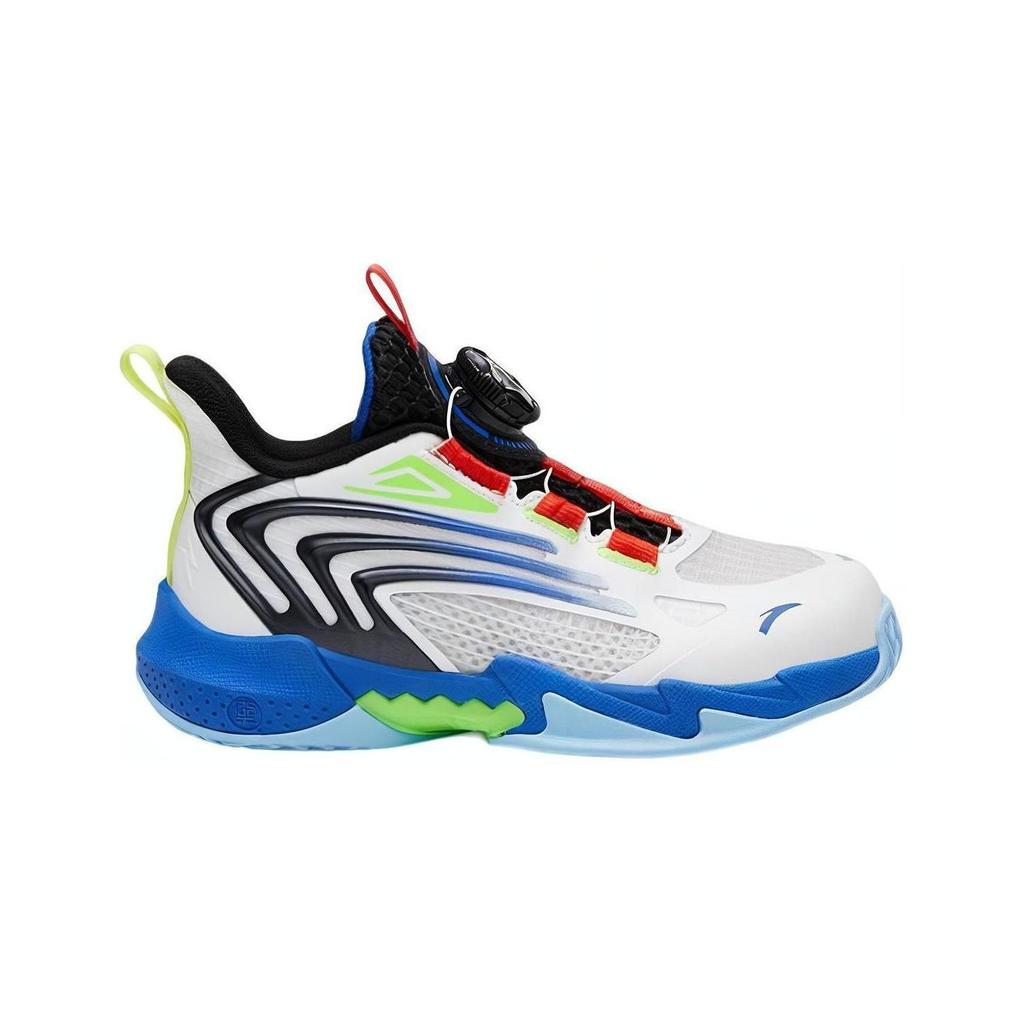 Anta Kids Lightweight Shock Absorbing Durable Low Top Basketball Shoes Kids Sneaker Black White Red 312329953-2