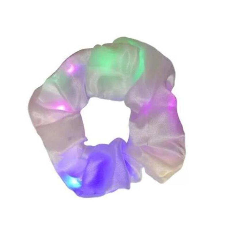 Popular Flashing Light Up hair tie LED Luminous scrunchies Women girls glowing Scrunchy Hair Rope Halloween luminous hairband