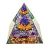 Felimoa Orgonite Pyramid, Amethyst Power Stone, Approx. 60 X 60mm