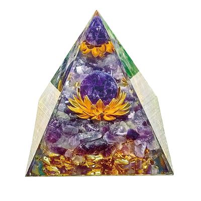 Felimoa Orgonite Pyramid Shape Amethyst Power Stone Approx. 60 X 60 Mm