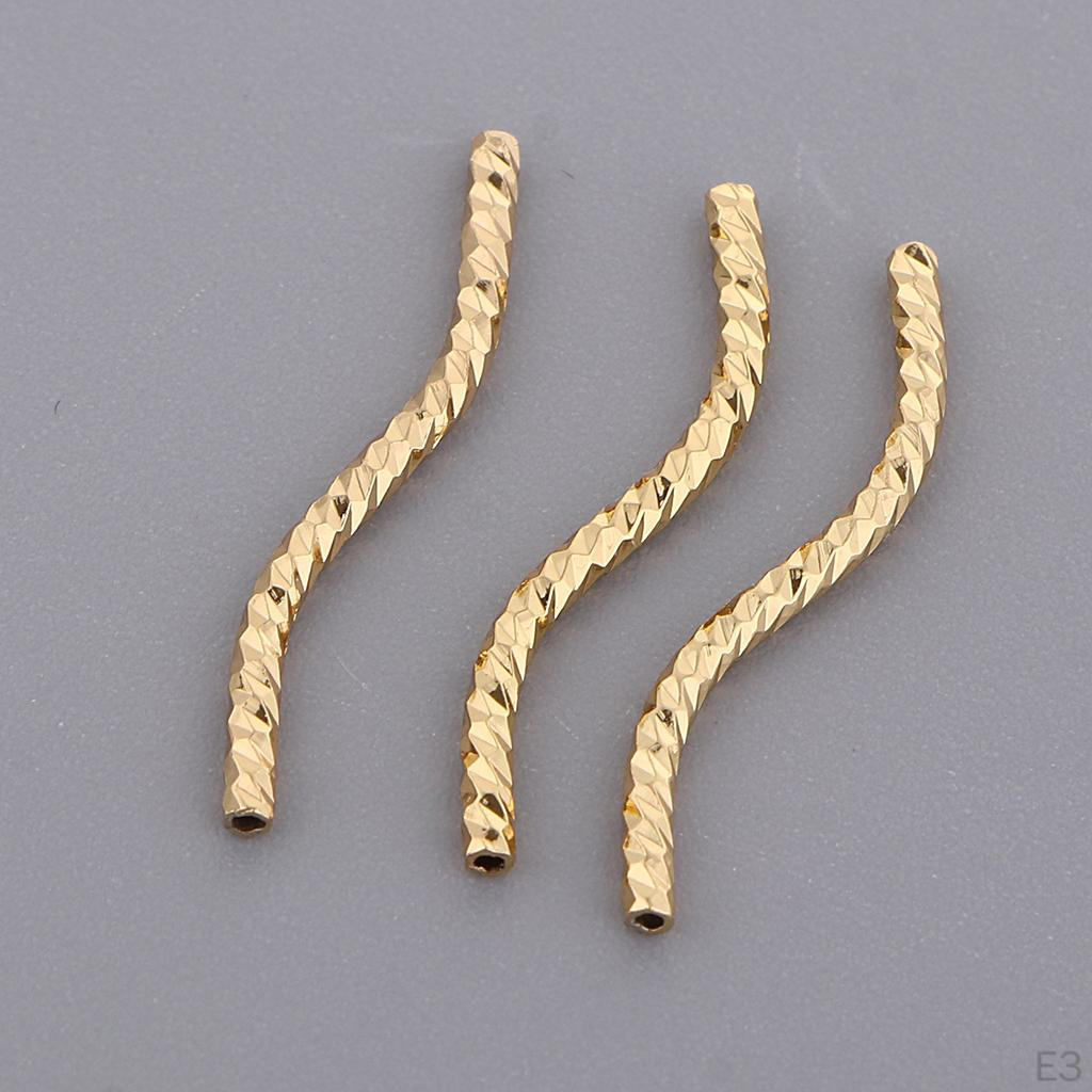 20 Pieces Style Alloy Tube Noodle Beads 1.3mm DIY Jewelry Twisted Spacer Loose for