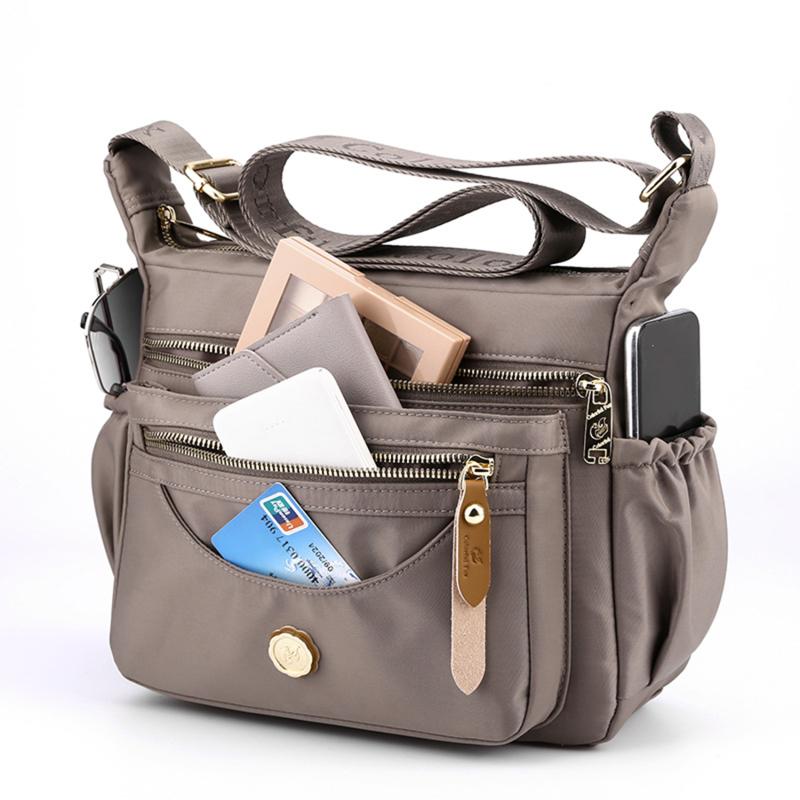 Multi-layer Shoulder Bag Large Capacity Waterproof Nylon Crossbody Bag Ladies Casual Mobile Phone Backpacks