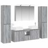 Bathroom Furniture Set 6 Pcs Grey Sonoma Engineered Wood and Glass