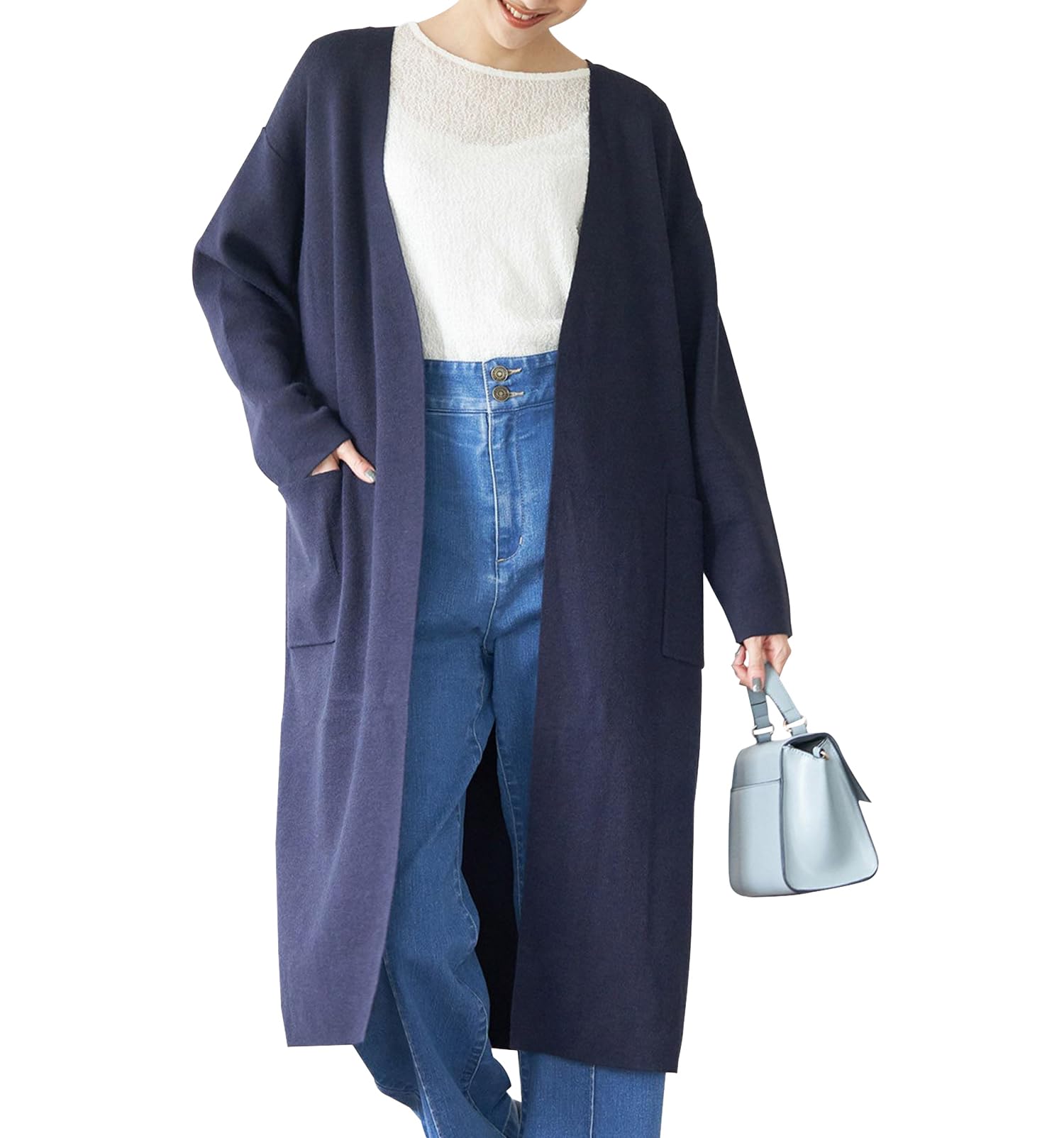 

ROPE PICNIC Knit Cardigan GDK63010 Navy Women s (WEB Exclusive) (40)