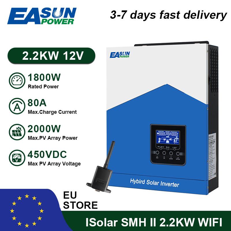 EASUN POWER 6.2KW 4.2KW 3.2KW 2.2KW Hybrid Solar Inverter with WIFI MPPT 120A Charge 12V/24V/48V LiFePo4 Battery PV Output 500V