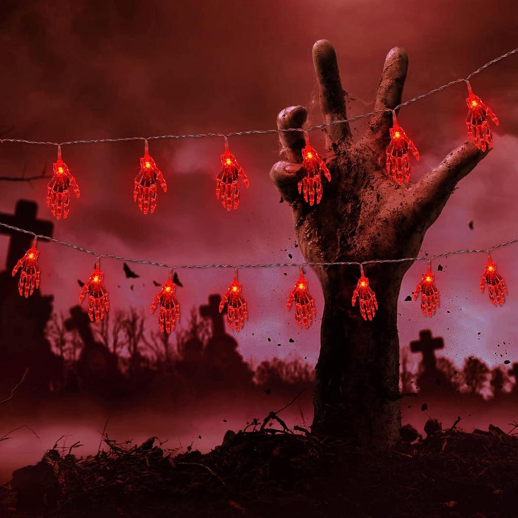 LED String Lights for Halloween and Easter - Ghost Hand and Ghost Bar Decoration with Colored Atmosphere Lighting