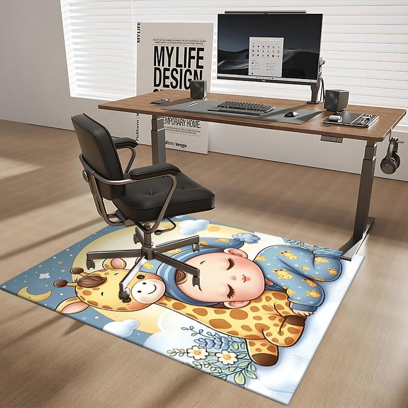 1pc Giraffe Print Chair Mat, Non-Slip Carpet for Office Chairs, Suitable for Home Decor, Living Room, Bedroom, Game Room, Festive Gift, All Seasons Un