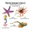 Children's Marine Animal Toy Set: Megalodon, Beluga, Octopus, Turtle, Dolphin & Manta Ray