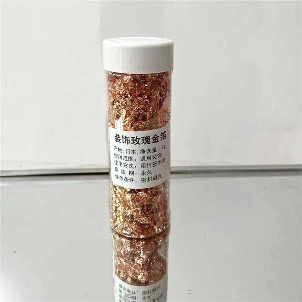 Bottled Gold Leaf Strong Sense Of Decoration Gold Leaf Fragments Broken Rose Gold Gold Flakes For Handicrafts Table Decoration