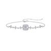 Sterling Geometric Bracelet With Lab-Created Moissanite 1ct Hypoallergenic Fashion Jewelry Women