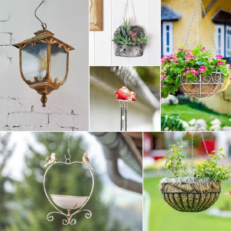 Silver Iron Decorative Chain For Indoor Outdoor Use Includes 20 S Hooks Easy Install Ceiling Decoration Hanger
