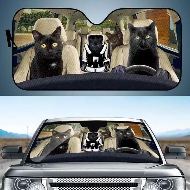 Car Visor Funny Selfie Cat Car Windshield Sun Visor Uv Protection