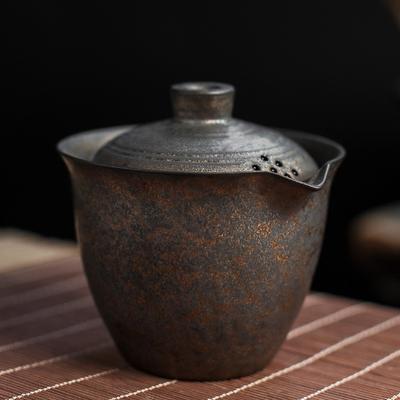 200ml Ceramic Gilded Glaze Teapot Vintage Kung Fu Tea Set Japanese Handheld Teapot