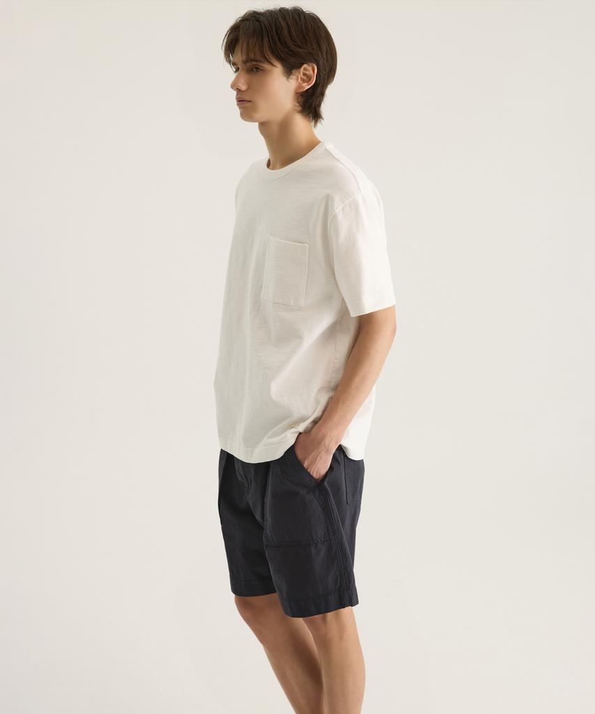Oteumilkape Heavy Slub Cotton One-Pocket T-Shirt - Off White