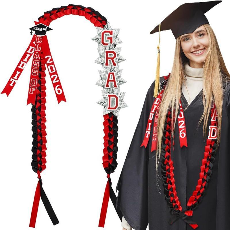 1 Pcs Graduation Lei For Class Of 2026 With Embroidered Grad Letters Perfect For Graduation Events