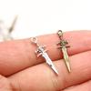 Dual-Color Mini Sword Charm Pendant, 29x9mm Alloy Accessory for Mobile Phone