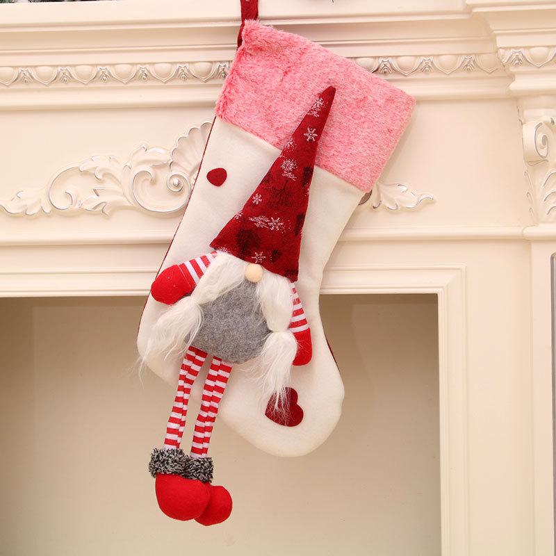 Plush Faceless Gnome Christmas Stocking Decoration