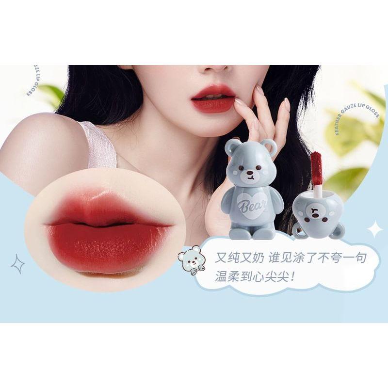 MANSLY - Cute Bear Keychain Feather Lip Mud - 4 Colors