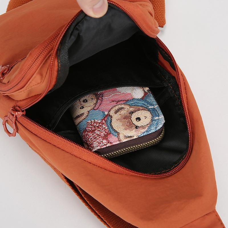 Borsa a petto di grande capacità Stile coreano semplice Zaino a tracolla da donna Nylon casual da esterno Monospalla