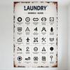Vintage Laundry Care Guide Tin Sign 5x5 Grid Icons Retro Weathered Metal Wall Decor for Home Laundry Room Bar Pub 8x12 Inch